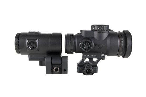 Compact red dot with 3x magnifier, black.